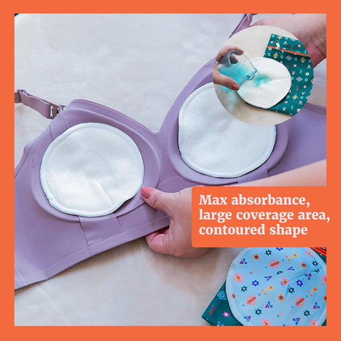 Washable Reusable Nursing Pads for Breastfeeding - Organic Breast Pads with Laundry Bag & Waterproof Carrying Bag - Soft Ultra Absorbent Postpartu...