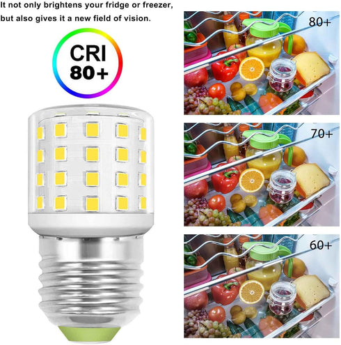 LED Appliance Light Bulb for Refrigerator Fridge Freezer 4W (40W Equivalent) E26 Medium Base Compact T10 Tubular A15 AC100-265V Floor Lighting Dec...