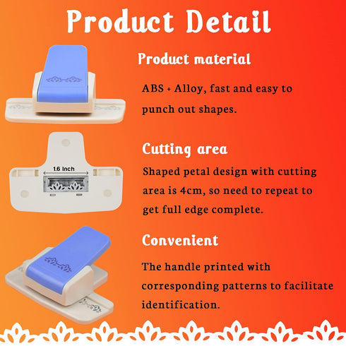 Border Punch - Flower Design Embossing Punch for Scrapbooking, Wedding Cards, Decoration and DIY Arts...