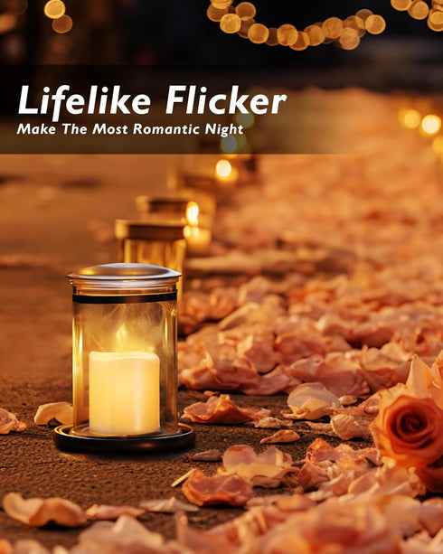 Homemory 24Pack Flickering Flameless Votive Candles, 200+Hour Electric Fake Candles, Battery Operated LED Tealight for Wedding Decor, Outdoor, Tab...