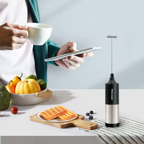 Milk Frother Handheld Battery Operated, Waterproof Electric Whisk Foam Maker for Coffee, Durable original Drink mixer for Latte, Cappuccino, Hot C...