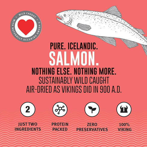 Icelandic+ Mini Fish Chips: Salmon 2.5oz - Dog Treats, for Training & Small Dogs, 2 Ingredient Air-Dried Crunchy Chips...