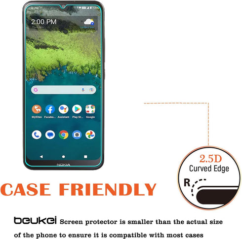 beukei (3 Pack) Compatible for Nokia C110 Screen Protector Tempered Glass,Touch Sensitive,Case Friendly, 9H Hardness...