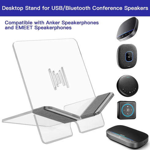 Desktop Stand for Conference Speakerphone, Clear Acrylic Holder Compatible with Anker EMEET USB Bluetooth Conference Speaker...