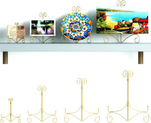 Iron Plate Stand for Display with Folding Design, Picture Stands for Tables, 12 Inch Large Easels for Displaying for Book, Art Piece, Photo and Pl...