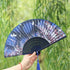 OMyTea® Women Hand Held Silk Folding Fan with Bamboo Frame - with a Fabric Sleeve for Protection for Gifts - Sakura Cherry Blossom Pattern (WZS-1)...