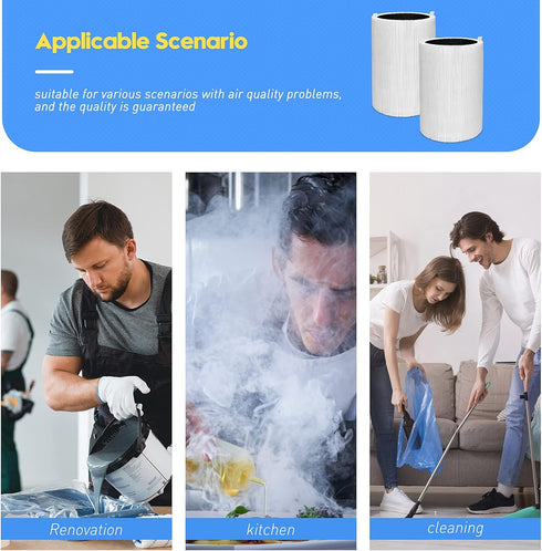 Blue Pure 411 Replacement Filters for Blueair Blue Pure 411, 411+, 411 Auto and Mini Air Purifier, Include 2 Particle and 2 Activated Carbon...
