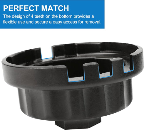 Oil Filter Wrench for Toyota and Lexus - Fits 2.5-5.7L Engines with 64mm Cartridge Style Oil Filter System - 4 Slots for Easy Removal...