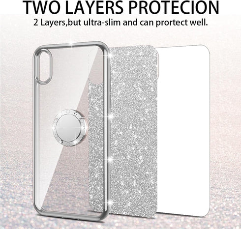 nancheng for Samsung Galaxy A12 5G Case Cute Girls Women Glitter TPU Phone Cover with Diamond Ring Stand & Strap Lanyard Shockproof Protection Cas...