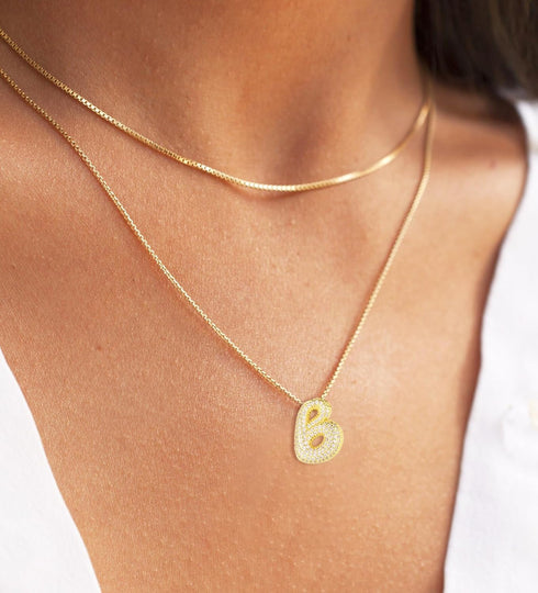 SENRAN Dainty Bubble Initial Letter Necklace for Women 18k Gold Plated Balloon A-Z Letter Pendant Name Choker Necklace Personalized Jewelry Gifts ...