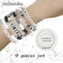 FUNTE 9PCS Black Friendship Bracelets 9pcs Black Gray Friendship Bracelets 2024 Singer New Album Name Inspiration Bracelet For Music Fans And Frie...