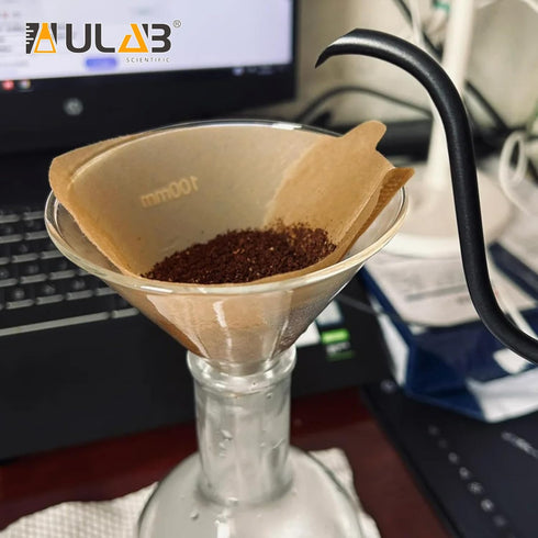 ULAB Scientific Glass Funnel Set, 1 of Each Size 50mm 75mm 100mm with Approx. 60° Angle, Short stem, UGF1009...