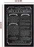 Hathaway Billiard Game Rules Wall Art – Framed Chalkboard-Style with Official Pool Table Rules, Matte Black Wood Frame, Acrylic Front & Preinstall...