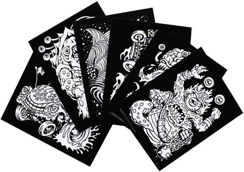 6 Velvet Coloring Sheets, Boy Themed...