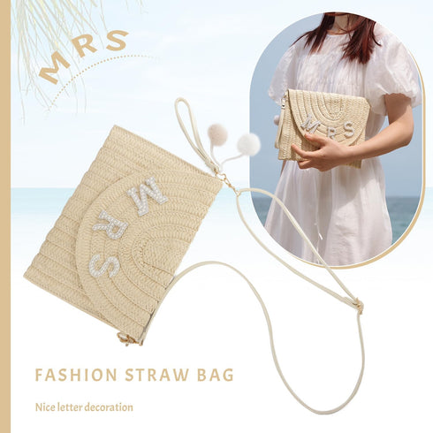 Straw Clutch Purses for Women Summer Beach Bag Woven Purse Wedding Vacation Purse...