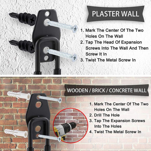 JUXYES Pack of 2 Wall Mounted Garden Hose Holder, Heavy Duty Water Hose Storage Organizer Pipe Reel Holder Hanger, Car Hose and Cord Hanger Bracke...