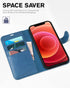 TUCCH Wallet Case, iPhone 12 Pro/12 5G, Lake Blue, TPU Shockproof Inner Shell, PU Leather, RFID Blocking, Card Holder, Magnetic Stand, Compatible ...