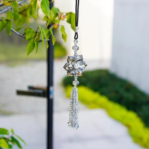 H&D HYALINE & DORA Crystal Maple Leaf Car Pendant Lucky Hanging Rearview Mirror Ornament Car Interior Decor Accessories...