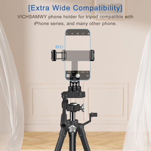 Aluminum Phone Tripod Mount, Phone Tripod Mount with 3 Cold Shoes and 1/4 Arca Port Locking Knob, 360° Smartphone Tripod Adapter360° Smartphone Tr...
