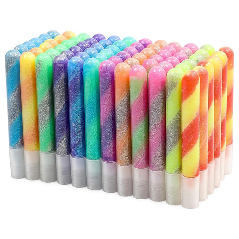 72-Pack Glue with Glitter Gel Pens for Kids - 0.35 Oz Rainbow Glue Stick Set for Arts and Crafts Projects, Slime Supplies, Scrapbooking, Cards (12...