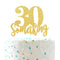 30 Someting Cake Topper, Happy 30th Birthday Sign,Dirty 30 Cake Topper,Hello 30 Party Decorations (Double Sided Gold Glitter)...
