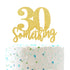 30 Someting Cake Topper, Happy 30th Birthday Sign,Dirty 30 Cake Topper,Hello 30 Party Decorations (Double Sided Gold Glitter)...