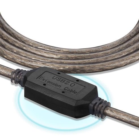 Tan QY Active USB 2.0 Printer Cable 50Ft - A-Male to B-Male High Speed Printer/Scanner/Repeater Cable for HP, Canon, Lexmark, Dell, Samsung etc (5...