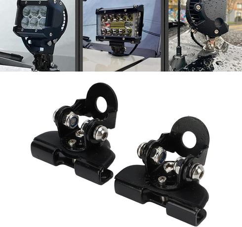 LED Light Bar Mounting Holder, Engine Hood Auto Lights Bar Mounts Bracket Work Lighting Mount Holder Base Stainless Steel Universal Pillar No Dril...