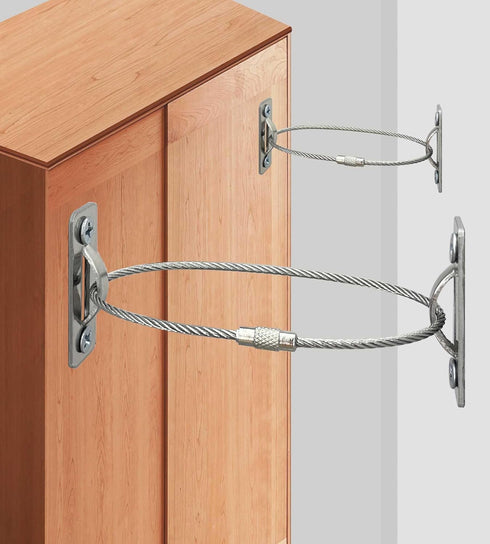 6 Sets Anti Tip Furniture Anchors for Baby Proofing, Earthquake Straps, Furniture Secure to Wall Anchors, Childproof and Home Safety, 10in...