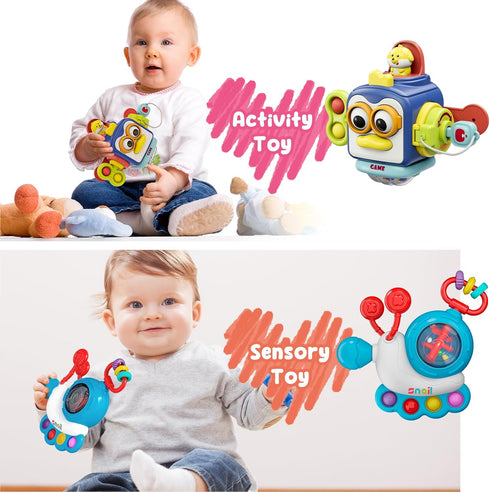 Montessori Toys for 1 Year Old, Travel Activities Busy Cube, Baby Rattles Sets, Early Educational Toys Gift for 12 18 Month, Baby Boy Girl Gifts S...