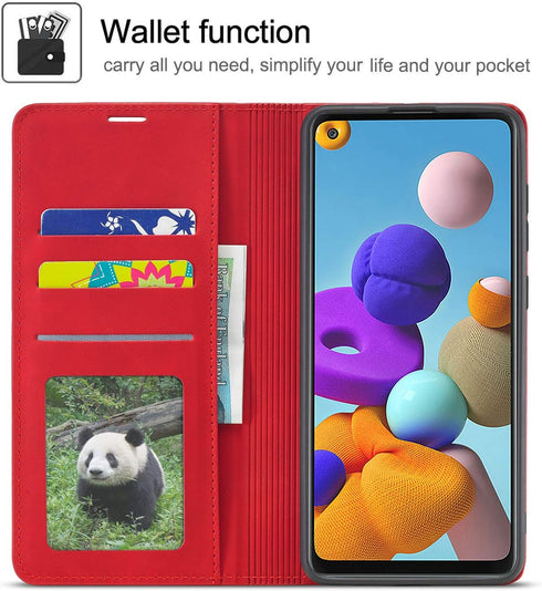 QLTYPRI for Samsung Galaxy A13 5G Case, Premium PU Leather Cover TPU Bumper with Card Holder Kickstand Hidden Magnetic Adsorption Shockproof Flip ...