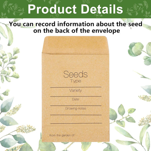 Teling 100 Pcs Let Love Grow Packets Unfilled Kraft Wedding Favors Packets Self Adhesive Rustic Seed Envelopes Small Storage Packets Retro Party F...