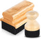 2 Pcs Cutting Board Oil Wax Applicator Butcher Block Oil Rectangular Circular Wooden Cutting Board Mineral Oil with Handle for Wood Surfaces Resto...