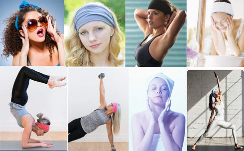 K-Elewon 3 Pack Women Wide Elastic Head Wrap Headband Sports yoga Hair Band (3 Pack(A14))...