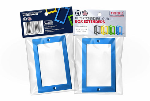 1/2" ReceptXtenders 1-Pack, Single Gang Receptacle Outlet Box Extender. UL Listed, Mud Ring...