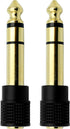 Audio Adapter 6.35mm (1/4 inch) Male to 3.5mm (1/8 inch) Female Stereo Headphone Connector Gold Plated, 2 Pack...