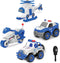 4PCS Take Apart Toys for 3-8 Year Old Boys Construction Toys DIY Assembly Police Car Toy Airplane Toy Motorbike Toy Boys Girls Kids Learning Educa...