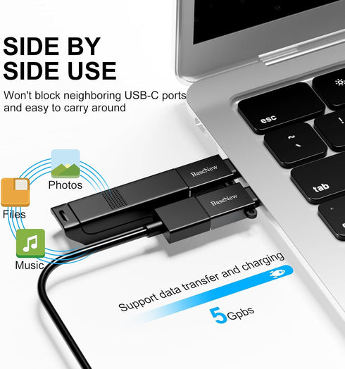 USB C to USB Adapter 6 Pack,USB to USB C Adapter,USB-C to USB Adapter,USB A to USB C Adapter,USB C Male USB Female OTG Adapter for MacBook Pro,iPa...
