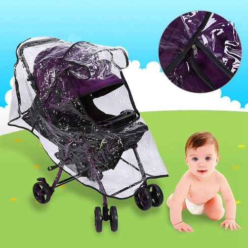 Stroller Rain Cover, Pram Rain Cover Waterproof Transparent Can Be Folded for Stroller for Baby...