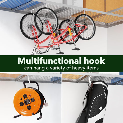 Thickened Hooks for Overhead Storage Racks,Garage Hooks for Ceiling,Add-On Storage Hook for Garage Ceiling Rack Wall Shelving,Heavy Duty Hanging B...