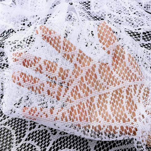 AerWo Halloween Decorations Indoor Fireplace Mantel Scarf, White Lace Spiderweb Fireplace Cover for Halloween Mantle Decor Festive Party Supplies,...