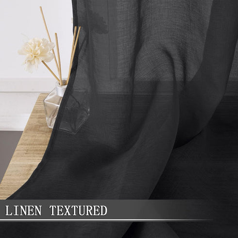Tollpiz Sheer Valance Linen Textured Bedroom Valance Curtains Sheer Light Filtering Rod Pocket Voile Curtain Valances for Living Room, 54 x 16 inc...