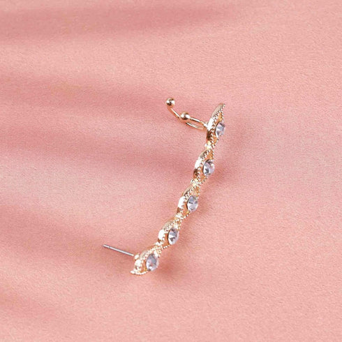 Boho Cz Evil Eye Ear Cuff Earrings Crystal Ear Climber Earrings Gold Rhinestone Ear Crawler Earrings Lucky Eye Cartilage Wrap Cuff Earrings Jewelr...