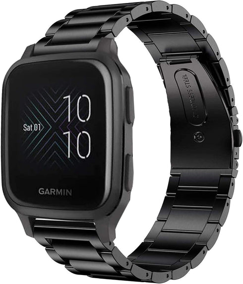 YOUkei Compatible with Garmin Venu Sq 2 bands, Stainless Steel Metal Replacement Strap Bracelet Compatible with Garmin Venu Sq Smartwatch/Venu Sq ...