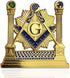 Masonic Pillars Car Emblem Shining Square & Compass Freemason auto Badge...