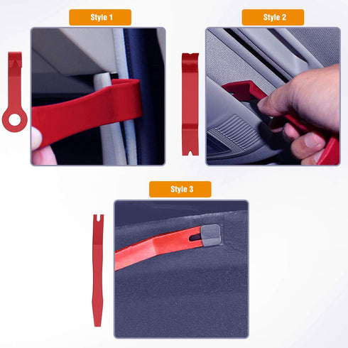 GOOACC 8PCS Auto Trim Scratch Removal Tool Car Audio Dash Panel Window Molding Fastener Remover Tool Kit-Red...