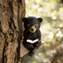 Sitting Bear Tree Hugger with Solar LED Light, Baby Bear Reading Book Garden Statue, Resin Animal Figurine Outdoor Decor, Yard Art Sculpture for L...