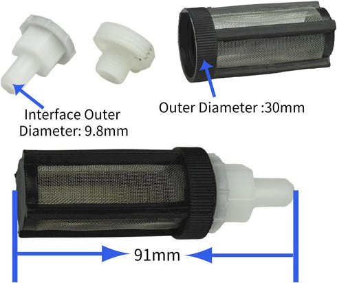 DC 24V 385 Diaphragm Water Pump 5-Piece Power Supply Filter Hose for Experimental Models...