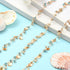 DanLingJewelry 5m Golden Color Brass Jewelry Making Chain Dangle Sea Shell Rhinestone Charms with Spool for DIY Jewelry Supplies...