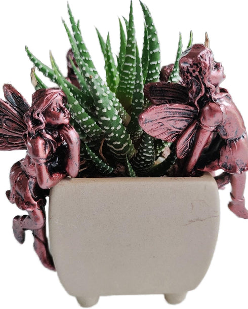 4Pcs Sitting Fairy Garden Statue,Planter Pot Hanger Figurines Climbing Decoration?Tinkerbell Sculpture Outdoor Statues Ornaments Décor for Flower ...